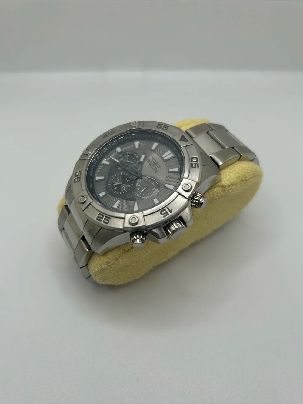 Invicta Men’s Silver Stainless Steel Chronograph Watch